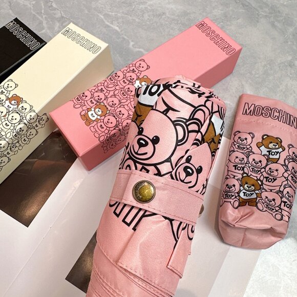 Moschino Pink Teddy Bear Folding Umbrella - Picture 7 of 9
